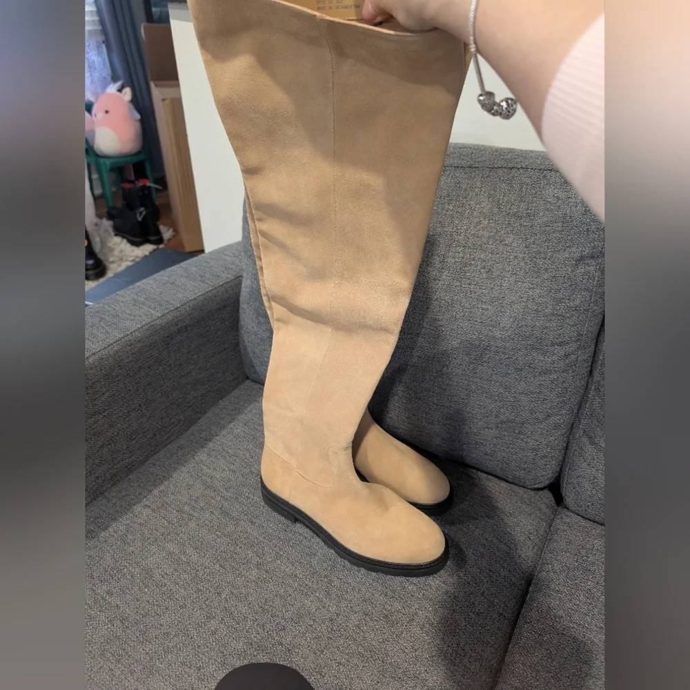 Stuart Weitzman Chicago Lug Suede Over-The-Knee Boot